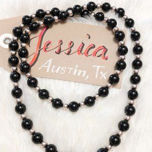 Tiffany Onyx and Silver Necklace